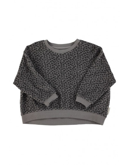 Terry sweatshirt Grey w/ animal print