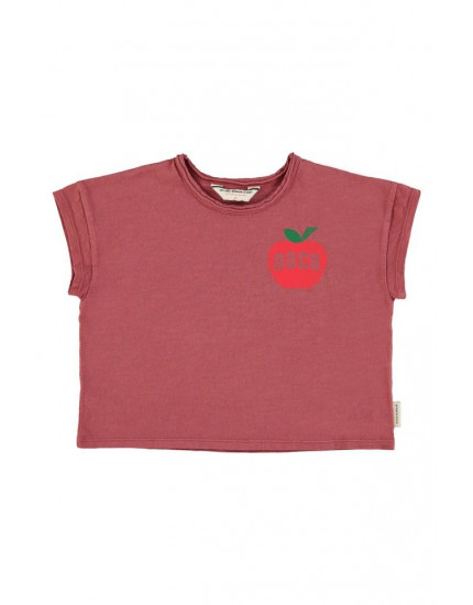 T'shirt Bordeaux w/ apple print