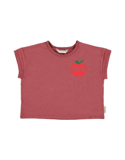 T'shirt Bordeaux w/ apple print