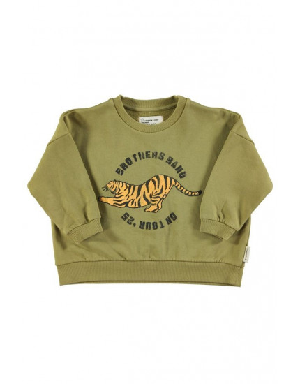 Sweatshirt Olive green w/ tiger print