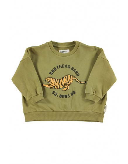 Sweatshirt Olive green w/ tiger print