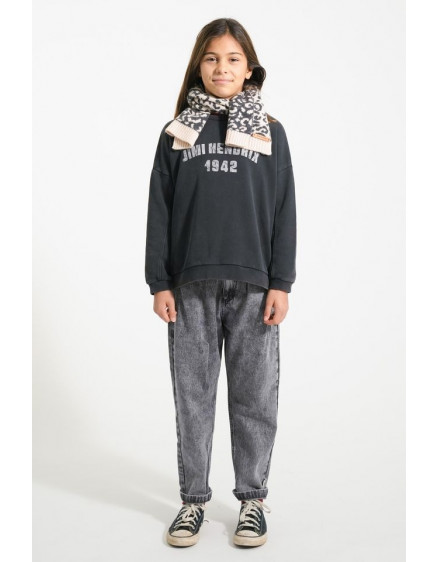 Knitted scarf Light pink w animal print 2