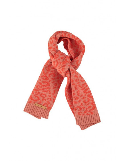 Knitted scarf Pink w animal print