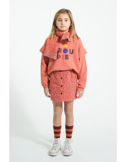 Knitted scarf Pink w animal print 3