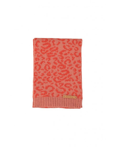 Knitted scarf Pink w animal print 2