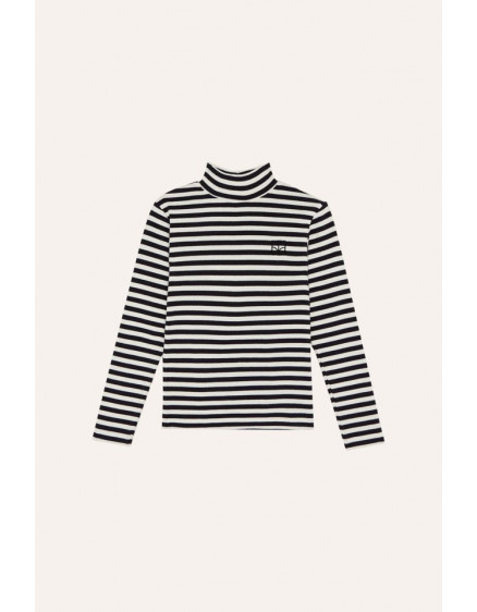 Grey Stripes Turtle Neck Tshirt