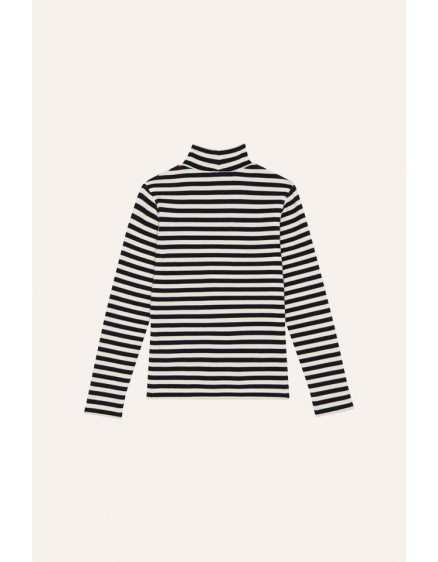 Grey Stripes Turtle Neck Tshirt 2