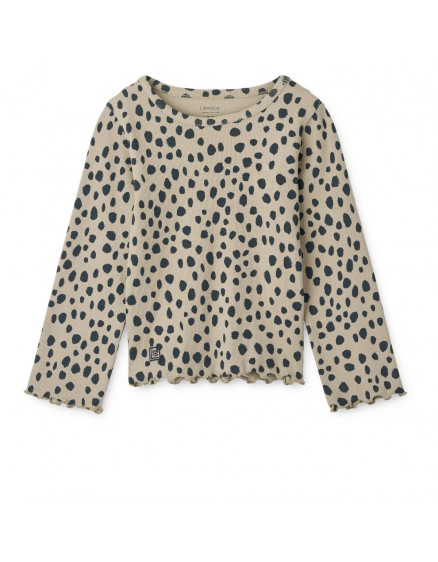 Nieve Printed Longsleeve Rib T-shirt Leo Spots 
