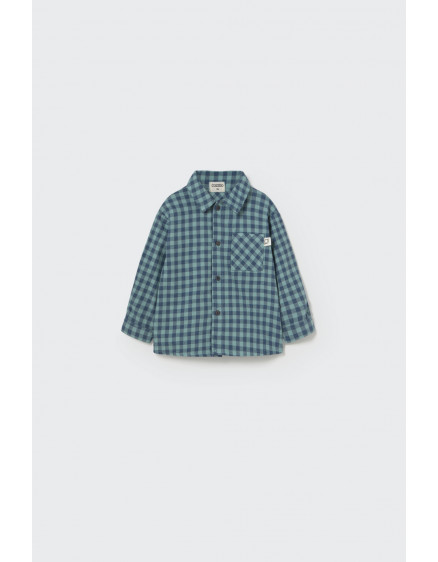 Gingham flannel shirt Artic Blue Samuel