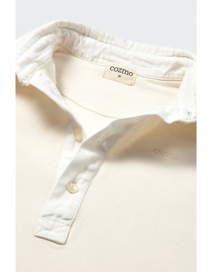 Soft brushed fleece collar sweatshirt White Calik 2