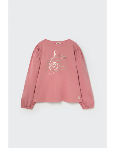 Soft warm jersey puffed T-shirt Rose Tea Florencia