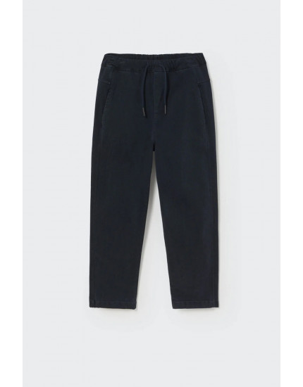 Cotton peach twill pants Navy Fabio