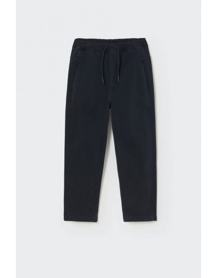 Cotton peach twill pants Navy Fabio