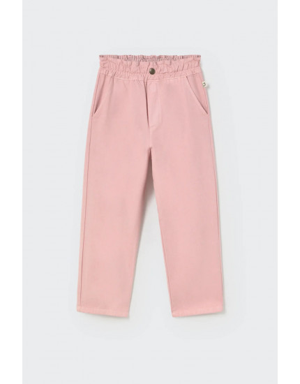 Smooth cotton twill pants Silver Pink Paola 2Y
