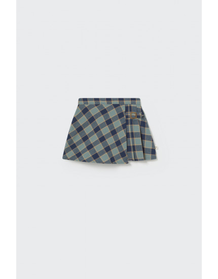 Check flannel skirt Artic Blue Larisa