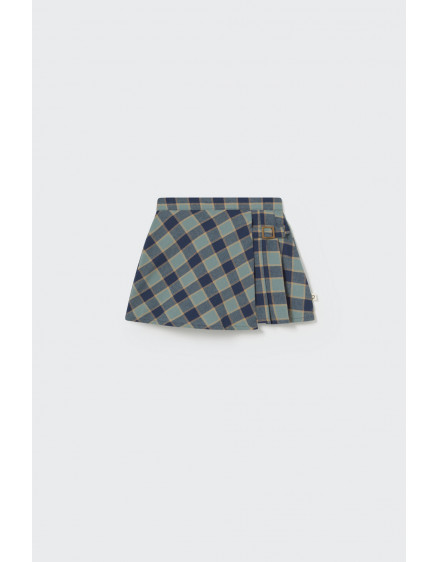 Check flannel skirt Artic Blue Larisa