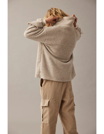 Soft mélange bamboo shirt jacket Stone Alghero 5