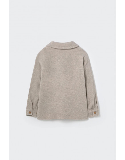 Soft mélange bamboo shirt jacket Stone Alghero 4