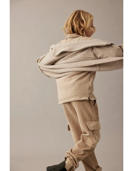 Soft mélange bamboo shirt jacket Stone Alghero 5