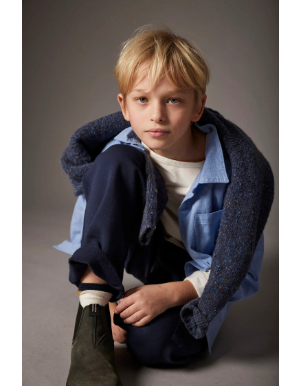 Mélange flannel shirt Chambray Turin 4