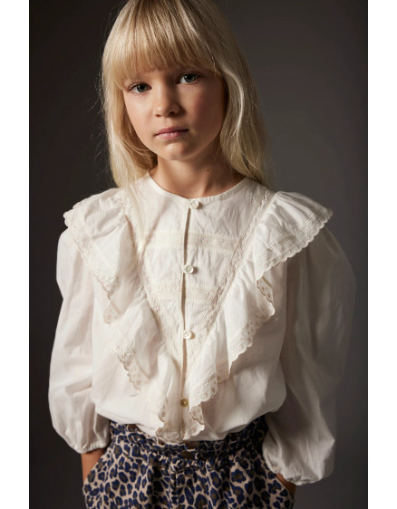 Cotton voile blouse White Kerala 5