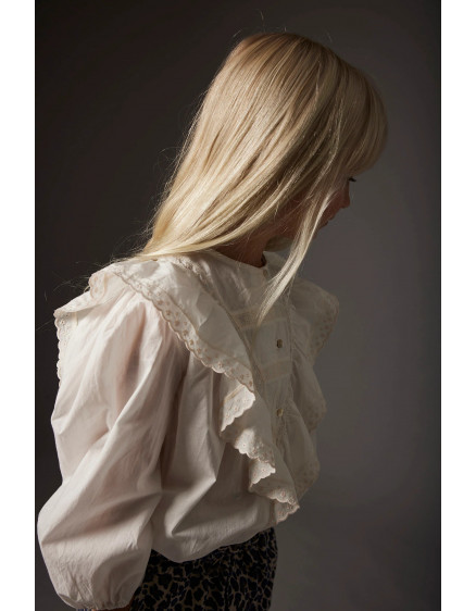 Cotton voile blouse White Kerala 3