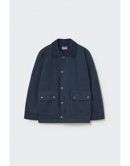 Smooth cotton twill jacket Navy Tallin