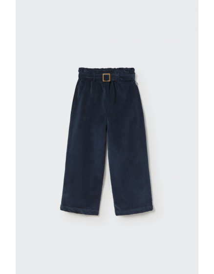 Woven velour pants Navy Lima