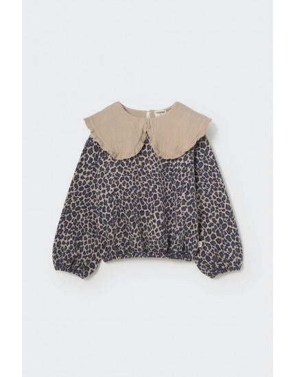 Animal print fleece sweatshirt Stone Genoa