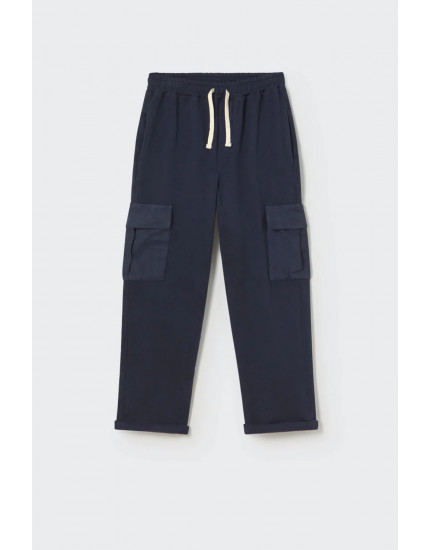 Soft brushed fleece pants Navy Milan