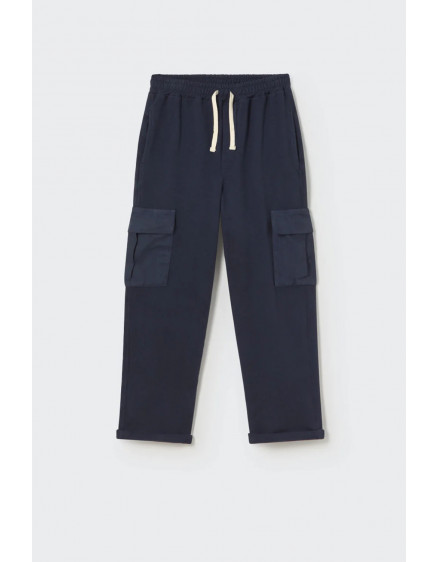 Soft brushed fleece pants Navy Milan