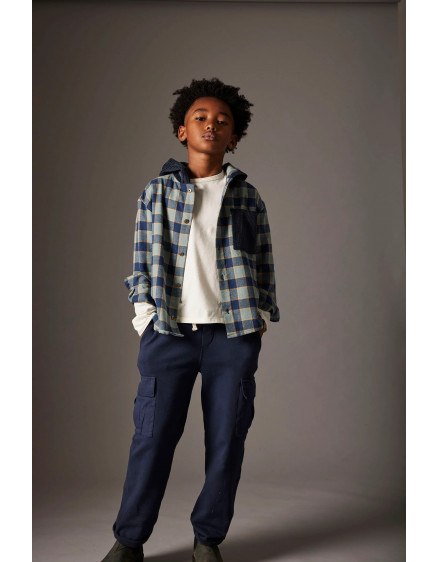 Soft brushed fleece pants Navy Milan 4