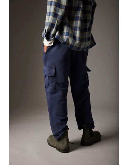 Soft brushed fleece pants Navy Milan 2