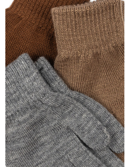 3 Pack Filla Gloves Grey Beige Brown 2