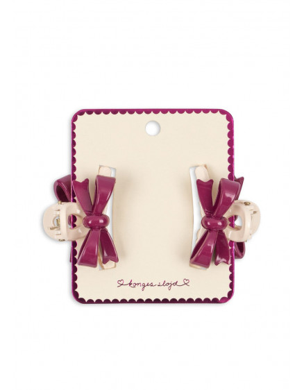 2 Pack Belis Bow Hair Claw Sangria
