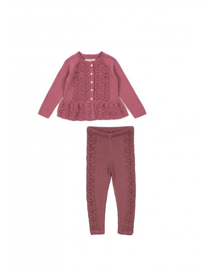 Cabby Frill Cardigan Deco Rose Set