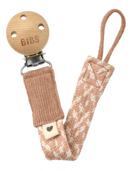 Pacifier Clip Braided Blush Ivory 