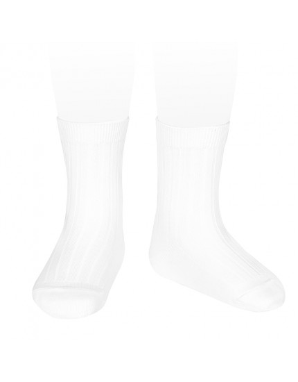 Basic rib short socks White 200