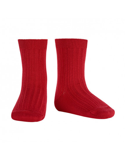 Basic rib short socks Red Velvet 578