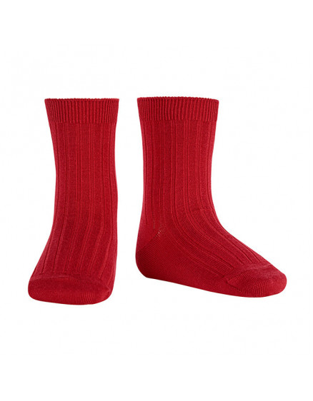 Basic rib short socks Red Velvet 578