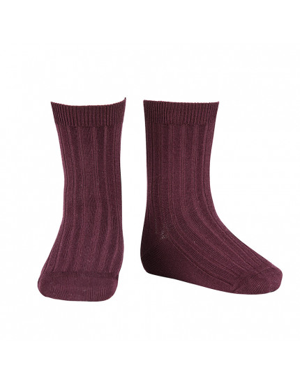 Basic rib short socks Syrah 596