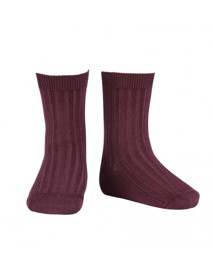 Basic rib short socks Syrah 596