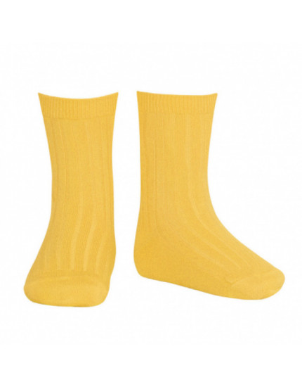 Basic rib short socks Yellow 630
