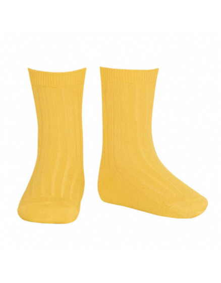 Basic rib short socks Yellow 630