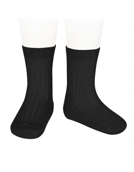 Basic rib short socks Black 900