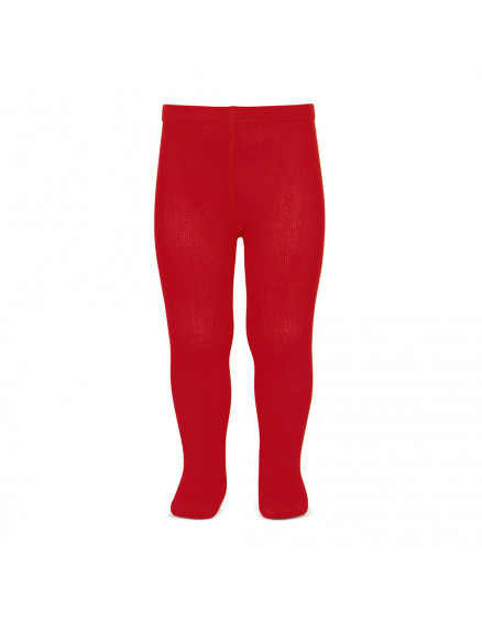 Plain stitch basic tights Red 550