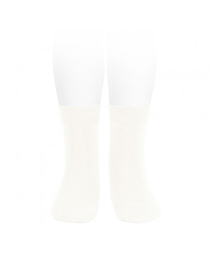 Plain stitch basic short socks Cream 202