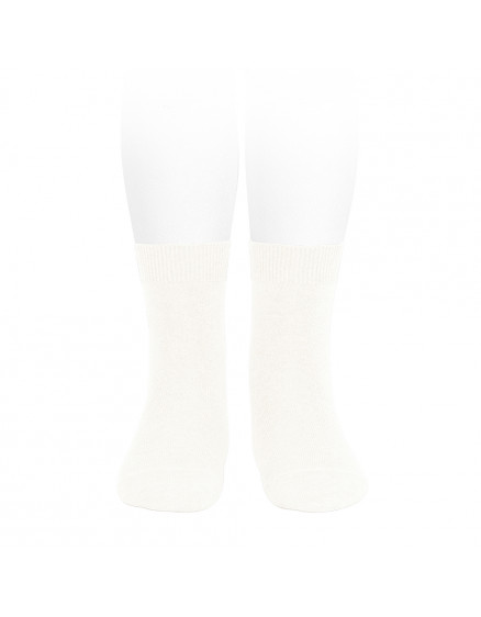 Plain stitch basic short socks Cream 202