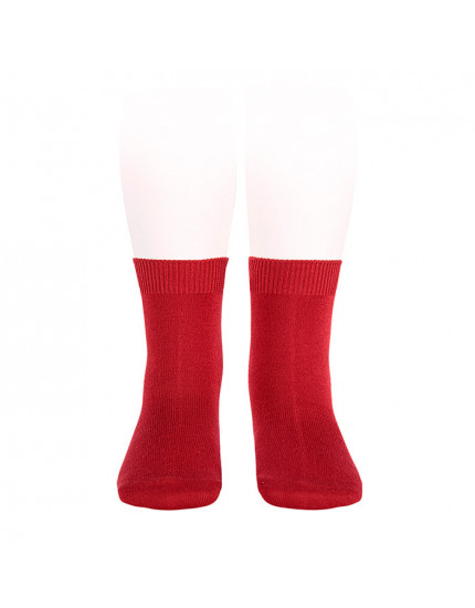 Plain stitch basic short socks Red Velvet 578