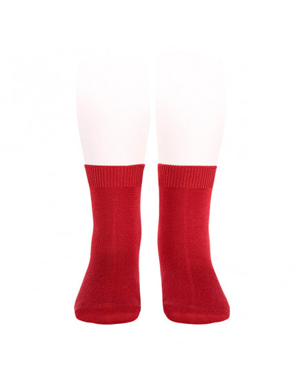 Plain stitch basic short socks Red Velvet 578